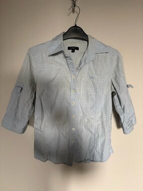 Burberry Pale Blue women  Casual Button-Down Shirt with Subtle Check